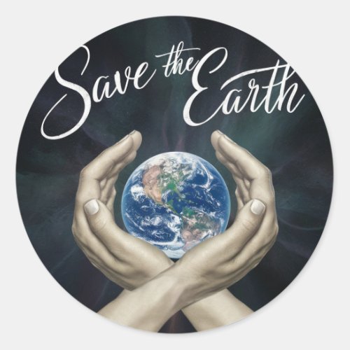 Earth Day Save The Earth Childrens Classic Round Sticker