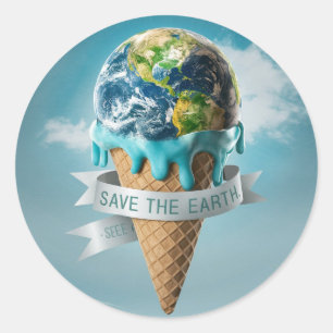 Earth Day Save The Earth Classic Round Sticker