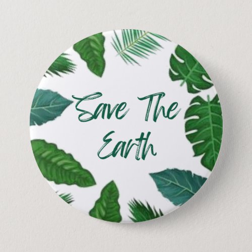 Earth Day Save The Earth Kids Button