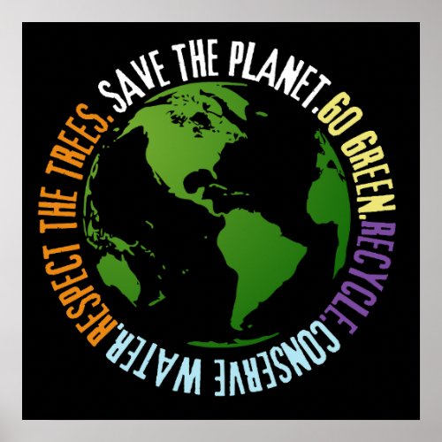 Earth day Save the planet Go Green Poster
