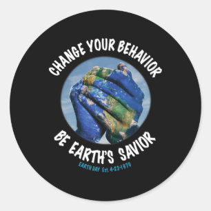 Earth Day Save The Planet Plant More Trees Clean T Classic Round Sticker