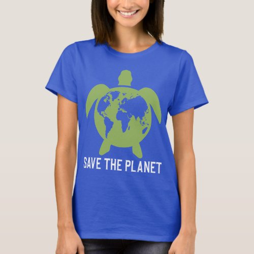 Earth Day Save the Planet Tshirt Turtle Earth T_Shirt