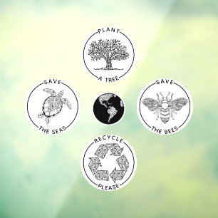 Earth Day Save the Planet Window Cling