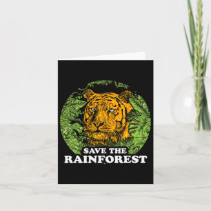 Earth Day Save The Rainforest Tiger Jungle Card