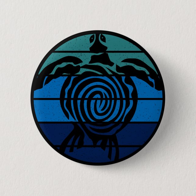 Earth Day, Sea Turtle, Clean the Ocean Button (Front)