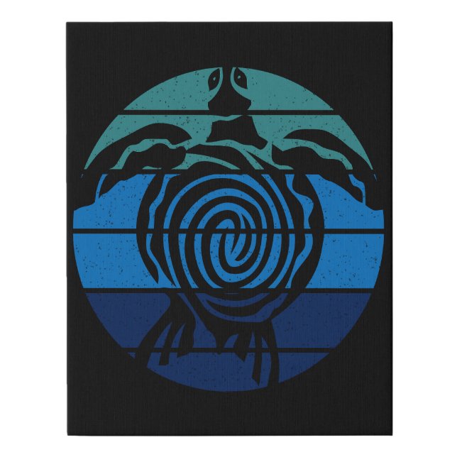 Earth Day, Sea Turtle, Clean the Ocean Faux Canvas Print (Front)