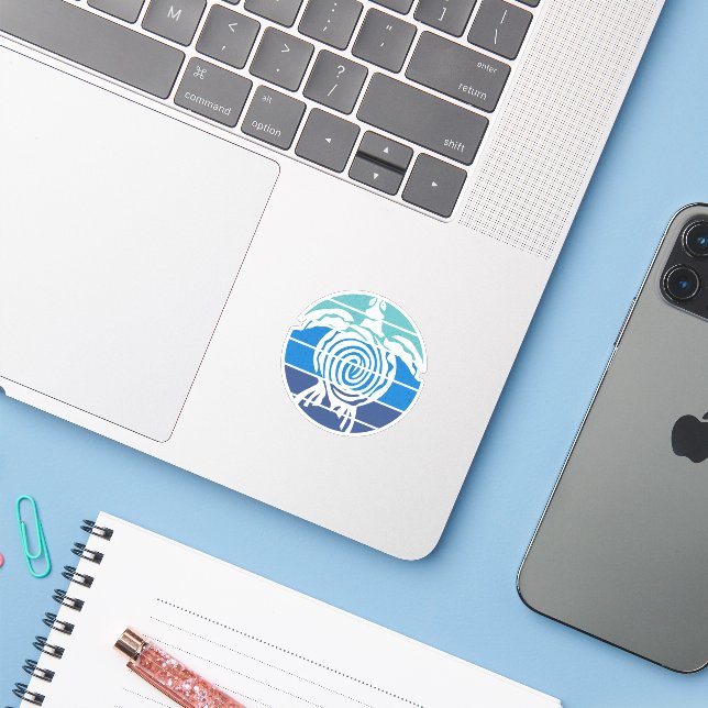 Earth Day, Sea Turtle, Clean the Ocean Sticker (Laptop w/ iPhone)