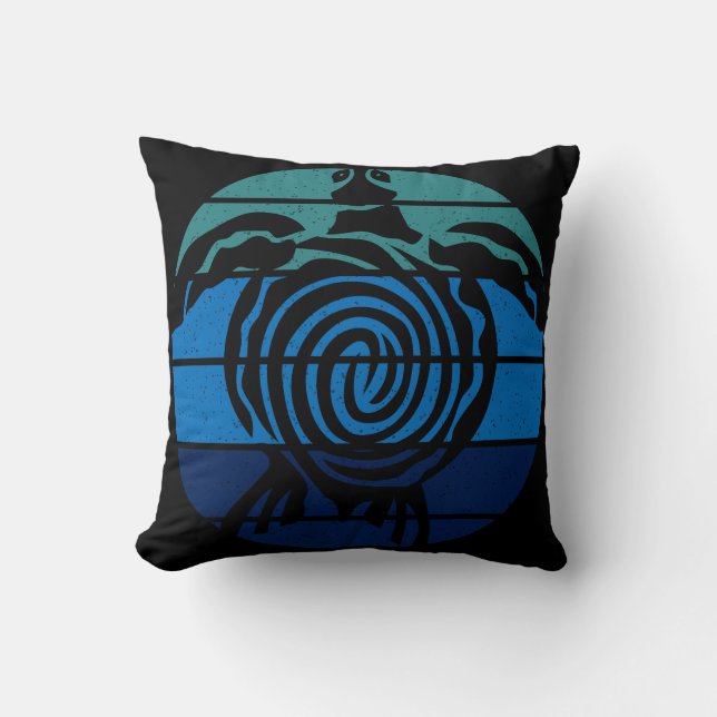 Earth Day, Sea Turtle, Clean the Ocean Throw Pillow (Front)