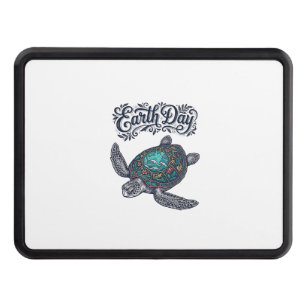 Earth Day Sea Turtle Vintage Engraving Shirt Desig Hitch Cover