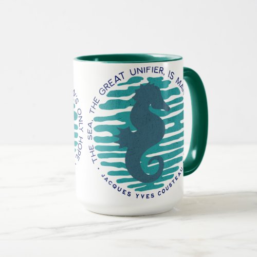 Earth Day Seahorse and Waves Clean The Ocean Mug