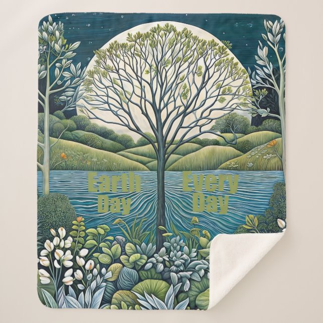 Earth Day Sherpa Blanket (Front)