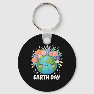 Earth Day Shirt Cute And Floral Planet Earth Day 2 Keychain