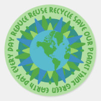 Earth Day Slogans Stickers