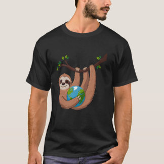Earth Day Sloth Hugging Planet Eco-Friendly Love t T-Shirt