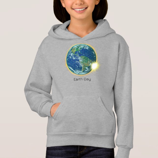 Earth Day Solar Eclipse 2024 sacred geometry  Hoodie (Front)
