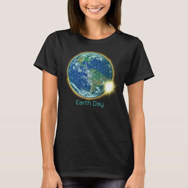 Earth Day Solar Eclipse 2024 sacred geometry  T-Shirt (Front)