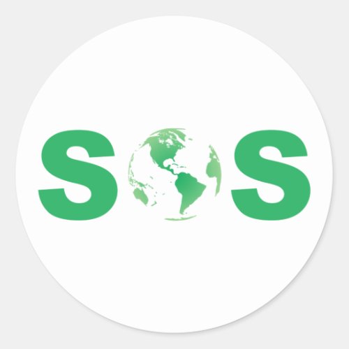 Earth Day SOS Pro_Science Save The Planet Sustaina Classic Round Sticker