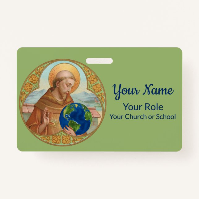 Earth Day & St. Francis of Assisi (Style 1) Badge (Front)