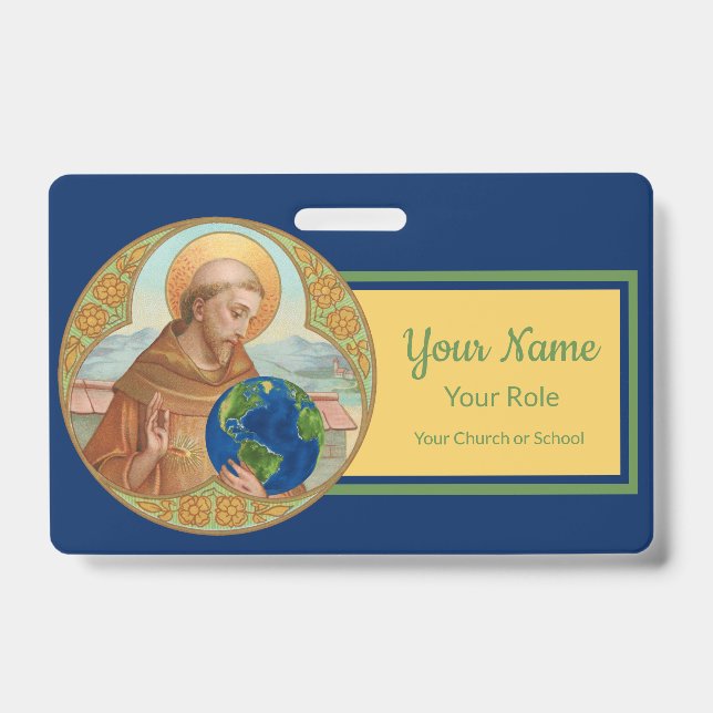 Earth Day & St. Francis of Assisi (Style 2) Badge (Front)