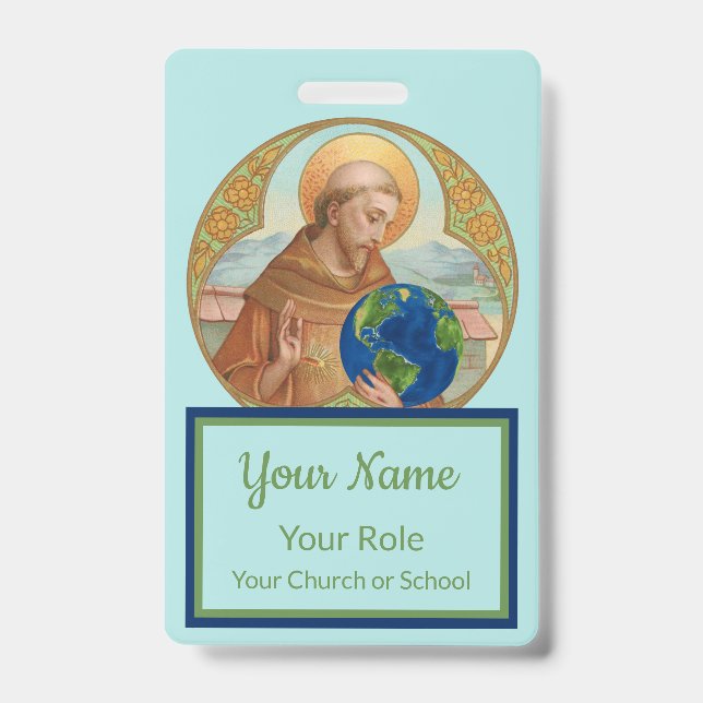 Earth Day & St. Francis of Assisi (Style 3) Badge (Front)