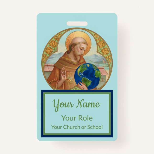 Earth Day & St. Francis of Assisi (Style 3) Badge (Front)