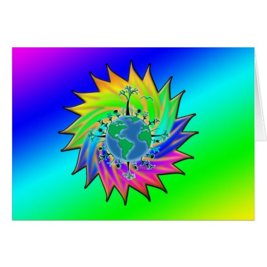 Earth Day ~ Sunburst Cards (Front Horizontal)