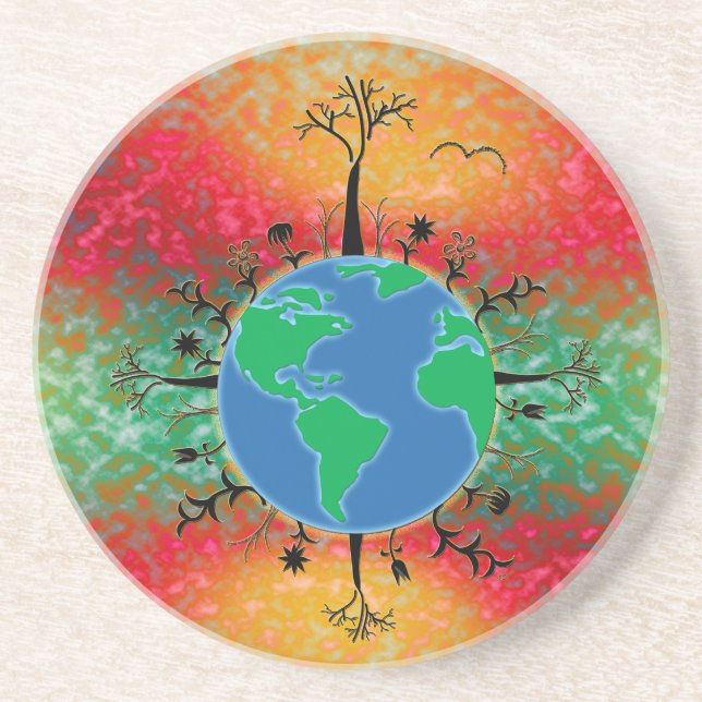 Earth Day ~ Sunrise Drink Coaster (Front)