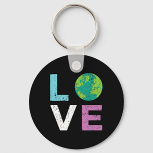 Earth Day T Shirt Love And The Earth Vintage Style Keychain