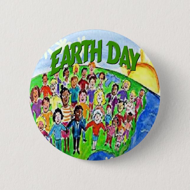 Earth Day The World Celebrates Button (Front)