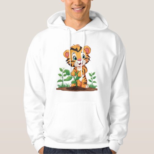 Earth Day Tiger Colorful  Cute Eco_Friendly Hoodie