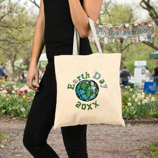 Earth Day Tote Bag Design With Custom Year