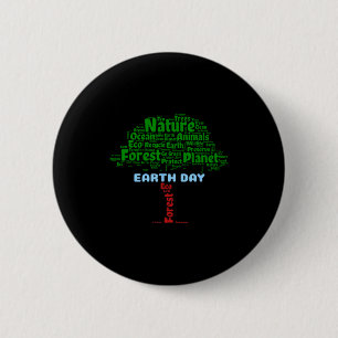 Earth Day Tree Nature Recycle Planet Go Green Eco Button