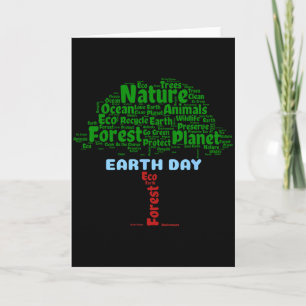 Earth Day Tree Nature Recycle Planet Go Green Eco  Card