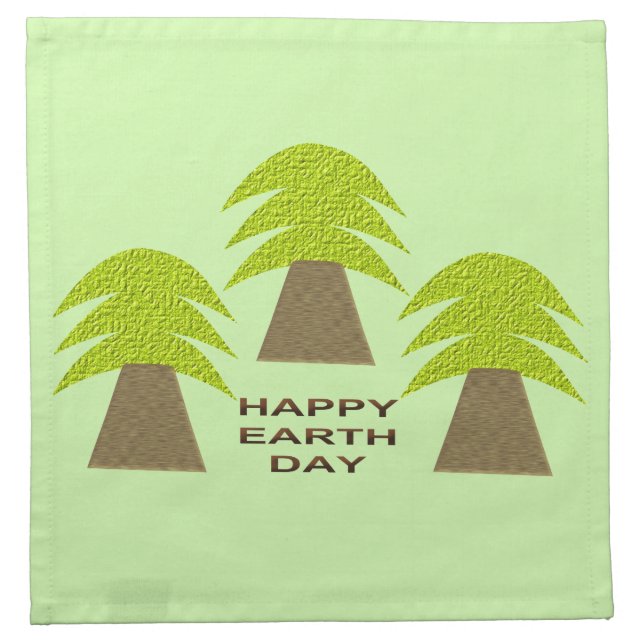 Earth Day Trees Cloth Napkin (Front)