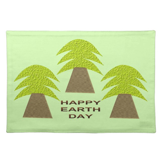 Earth Day Trees Cloth Placemat (Front)