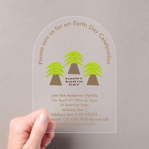 Earth Day Trees Custom Acrylic Invitations
