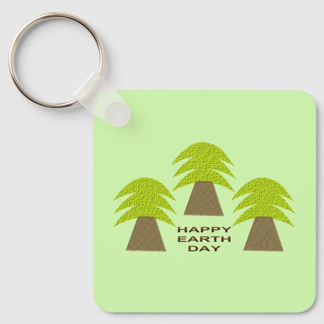 Earth Day Trees Custom Keychain (Front)