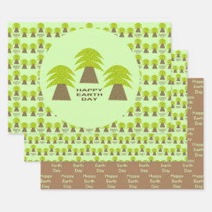 Earth Day Trees Custom Wrapping Paper Sheets