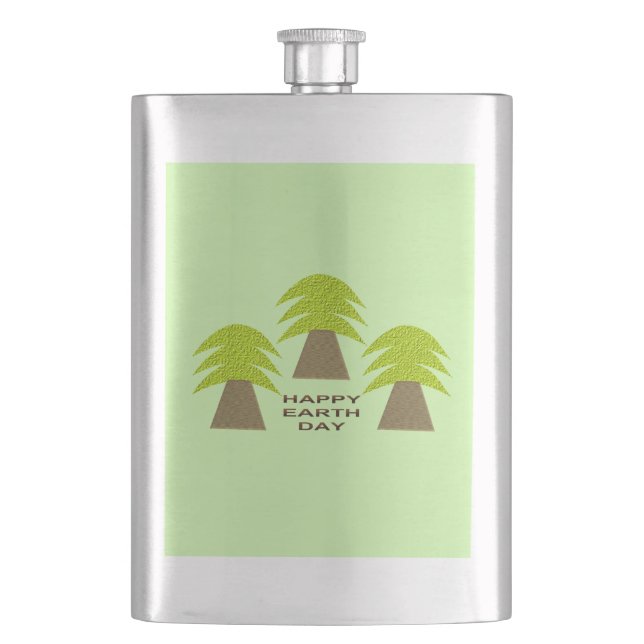 Earth Day Trees Flask (Front)