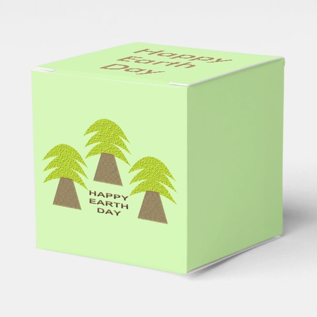 Earth Day Trees Personalized Favor Boxes (Front Side)