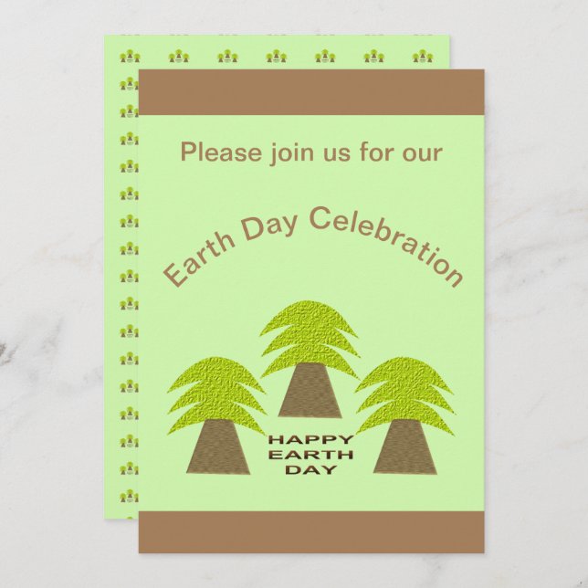 Earth Day Trees Personalized Invitation (Front/Back)