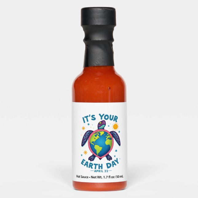 Earth Day Turtle Design April 22 For Nature Lovers Hot Sauces (Front)