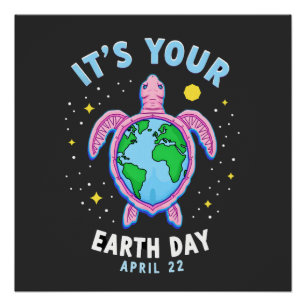 Earth Day Turtle Design April 22 For Nature Lovers Poster