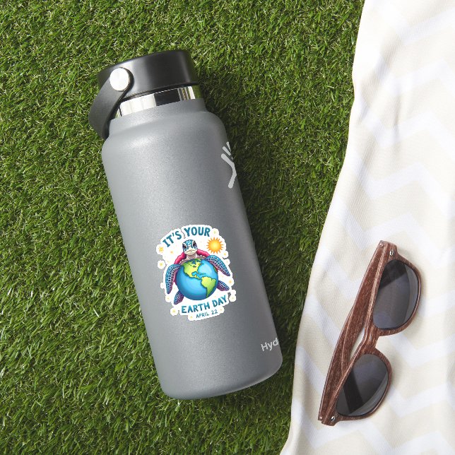 Earth Day Turtle Design April 22 For Nature Lovers Sticker (HydroFlask Insitu)