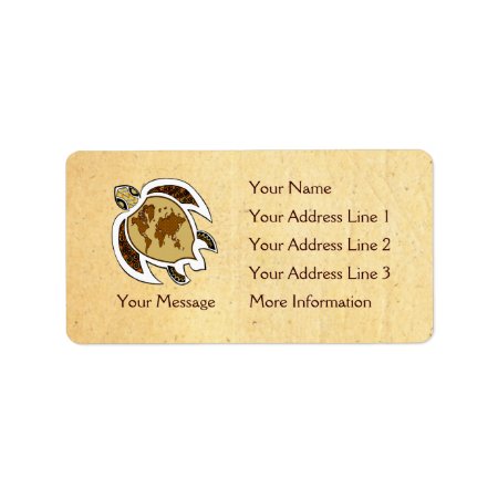 Earth Day Turtle Name Tag Address Labels