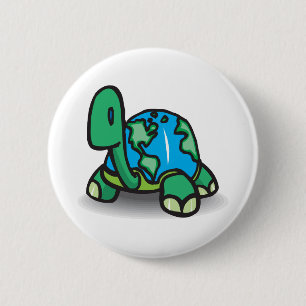 Earth Day Turtle Pinback Button