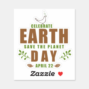 Earth Day typography design Save the planet Sticker