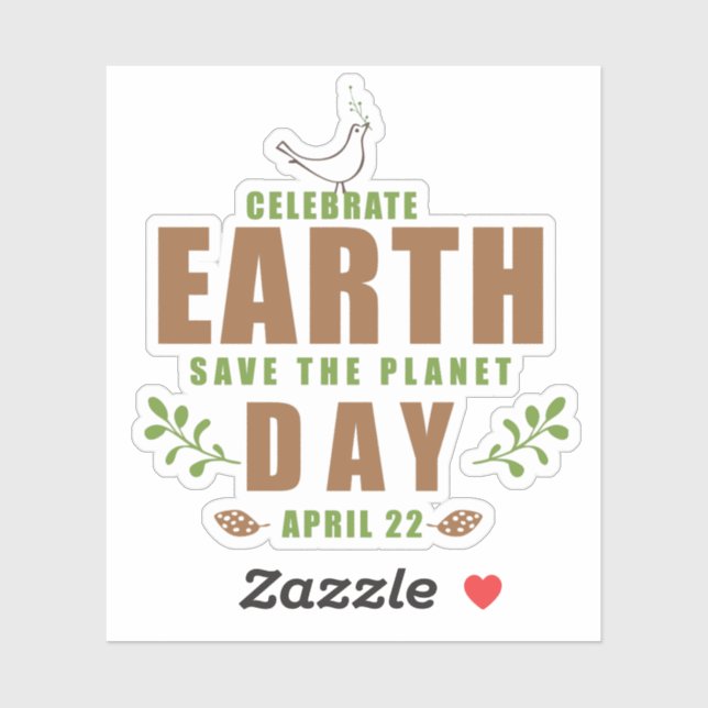 Earth Day typography design Save the planet Sticker (Sheet)