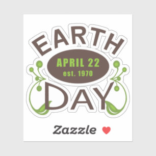 Earth Day typography design Sticker