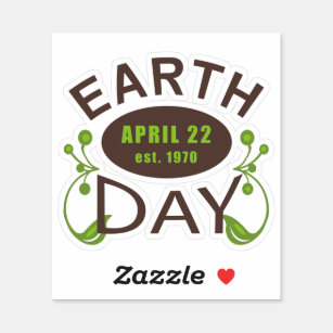Earth Day typography design Sticker